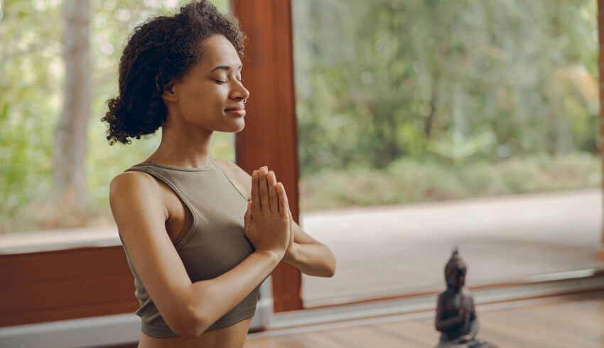 A woman doing yoga